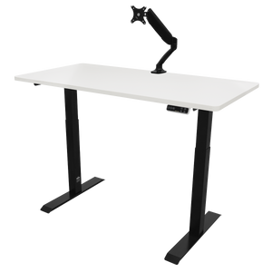 Dellonda White Electric Height Adjustable Standing Desk, 1400 x 700mm Dual Motor 100kg