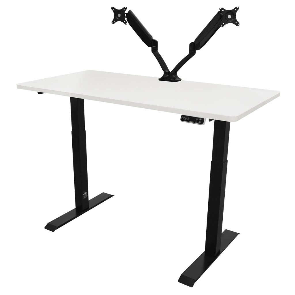 Dellonda White Electric Height Adjustable Standing Desk, 1400 x 700mm Dual Motor 100kg