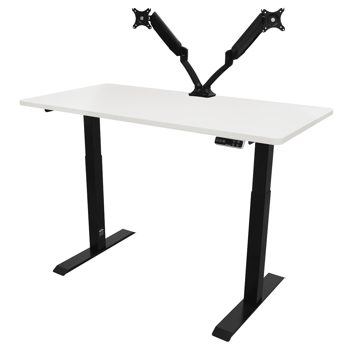 Dellonda White Electric Height Adjustable Standing Desk, 1400 x 700mm Dual Motor 100kg