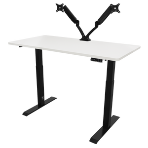 Dellonda White Electric Height Adjustable Standing Desk, 1400 x 700mm Dual Motor 100kg