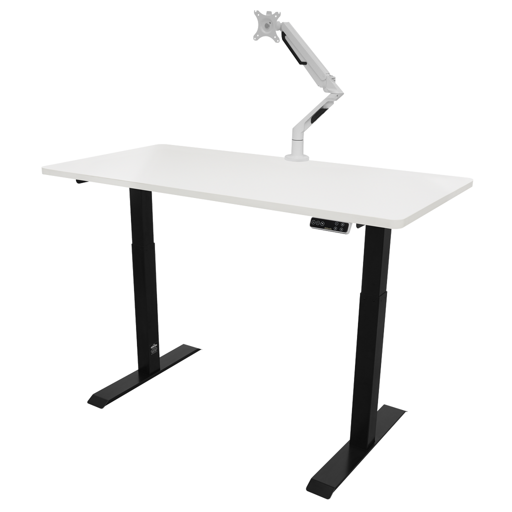 Dellonda White Electric Height Adjustable Standing Desk, 1400 x 700mm Dual Motor 100kg