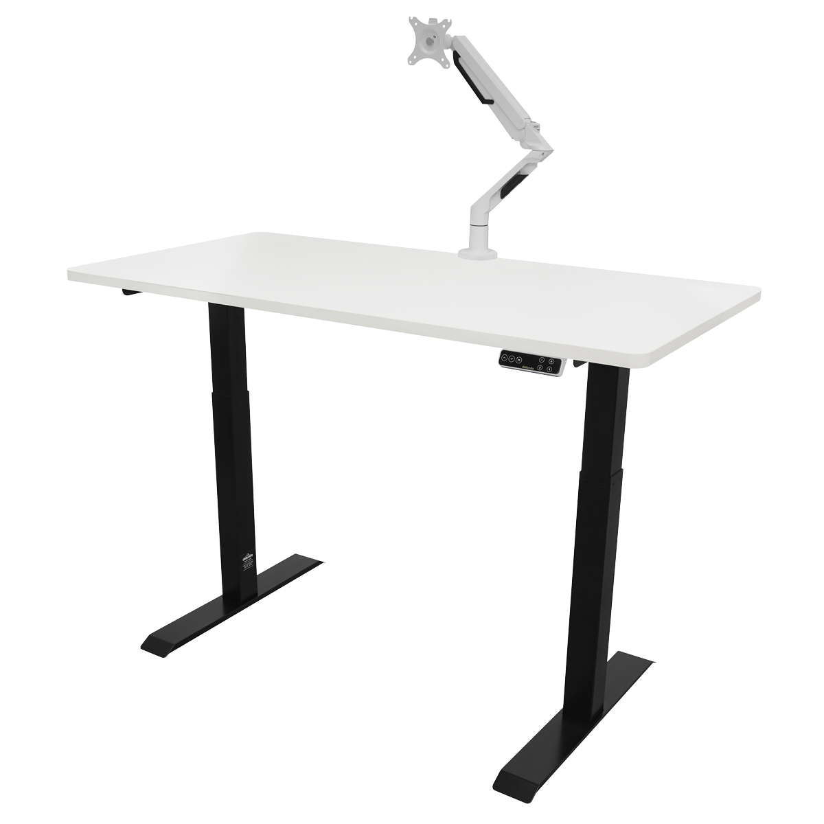 Dellonda White Electric Height Adjustable Standing Desk, 1400 x 700mm Dual Motor 100kg