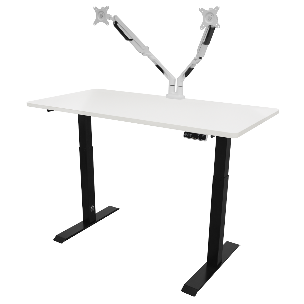 Dellonda White Electric Height Adjustable Standing Desk, 1400 x 700mm Dual Motor 100kg