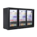 Baridi Back Bar Drinks Fridge/Cooler with Triple Sliding Door & Security Lock 307L - Black