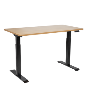 Dellonda Oak Electric Height Adjustable Standing Desk, 1400 x 700mm Dual Motor 100kg