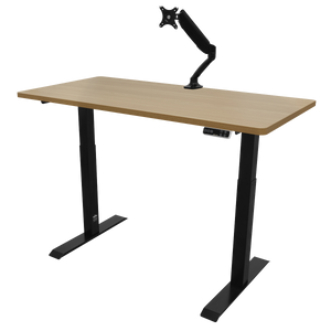 Dellonda Oak Electric Height Adjustable Standing Desk, 1400 x 700mm Dual Motor 100kg