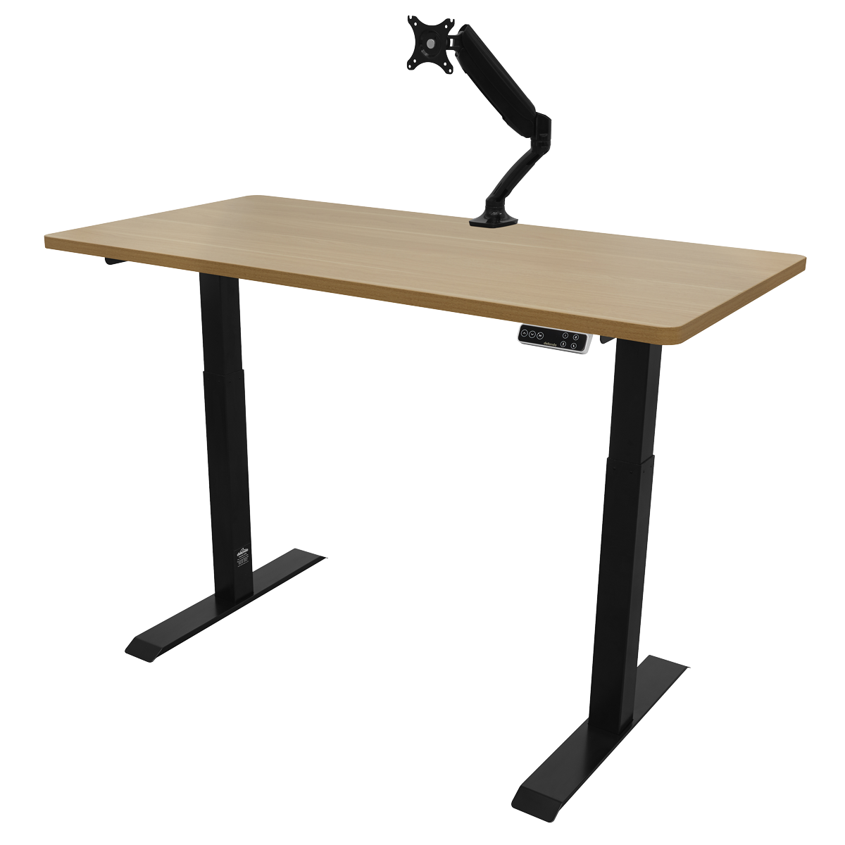 Dellonda Oak Electric Height Adjustable Standing Desk, 1400 x 700mm Dual Motor 100kg