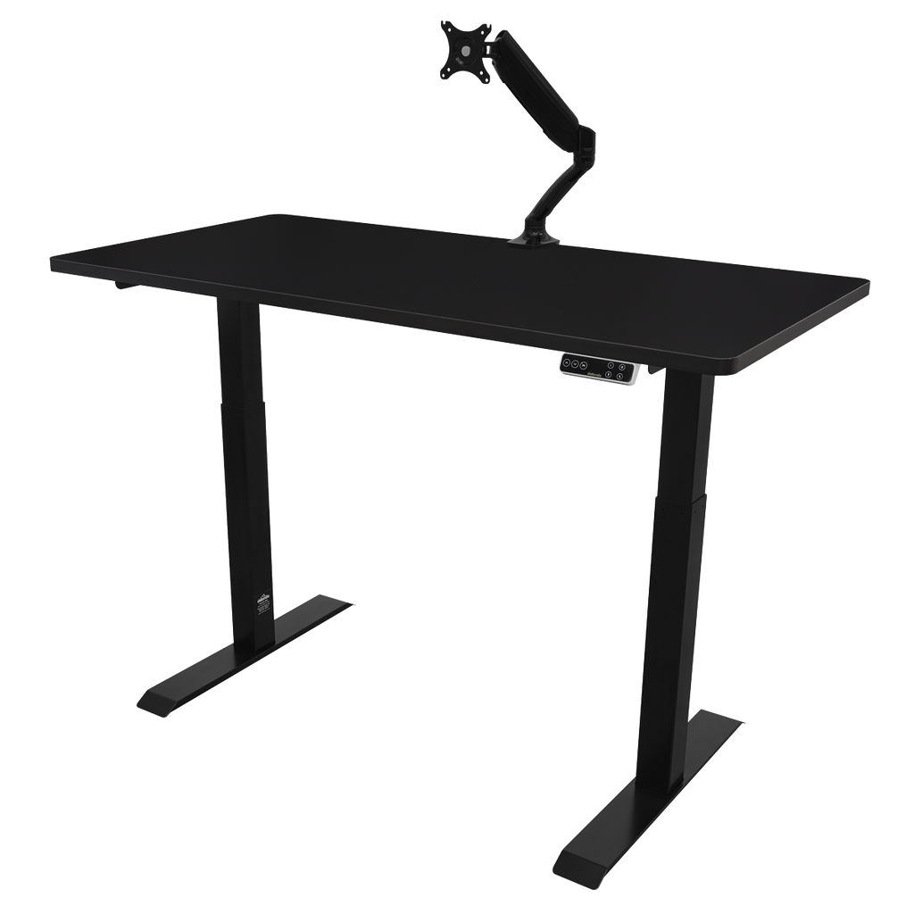 Dellonda Black Electric Height Adjustable Standing Desk, 1400 x 700mm Dual Motor 100kg