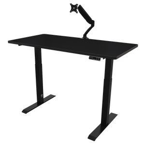 Dellonda Black Electric Height Adjustable Standing Desk, 1400 x 700mm Dual Motor 100kg