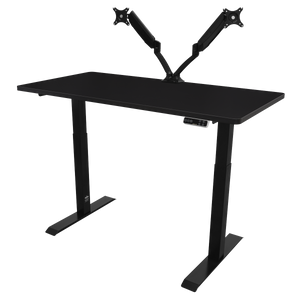 Dellonda Black Electric Height Adjustable Standing Desk, 1400 x 700mm Dual Motor 100kg