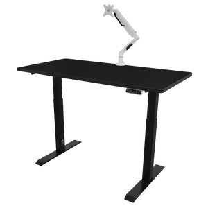 Dellonda Black Electric Height Adjustable Standing Desk, 1400 x 700mm Dual Motor 100kg