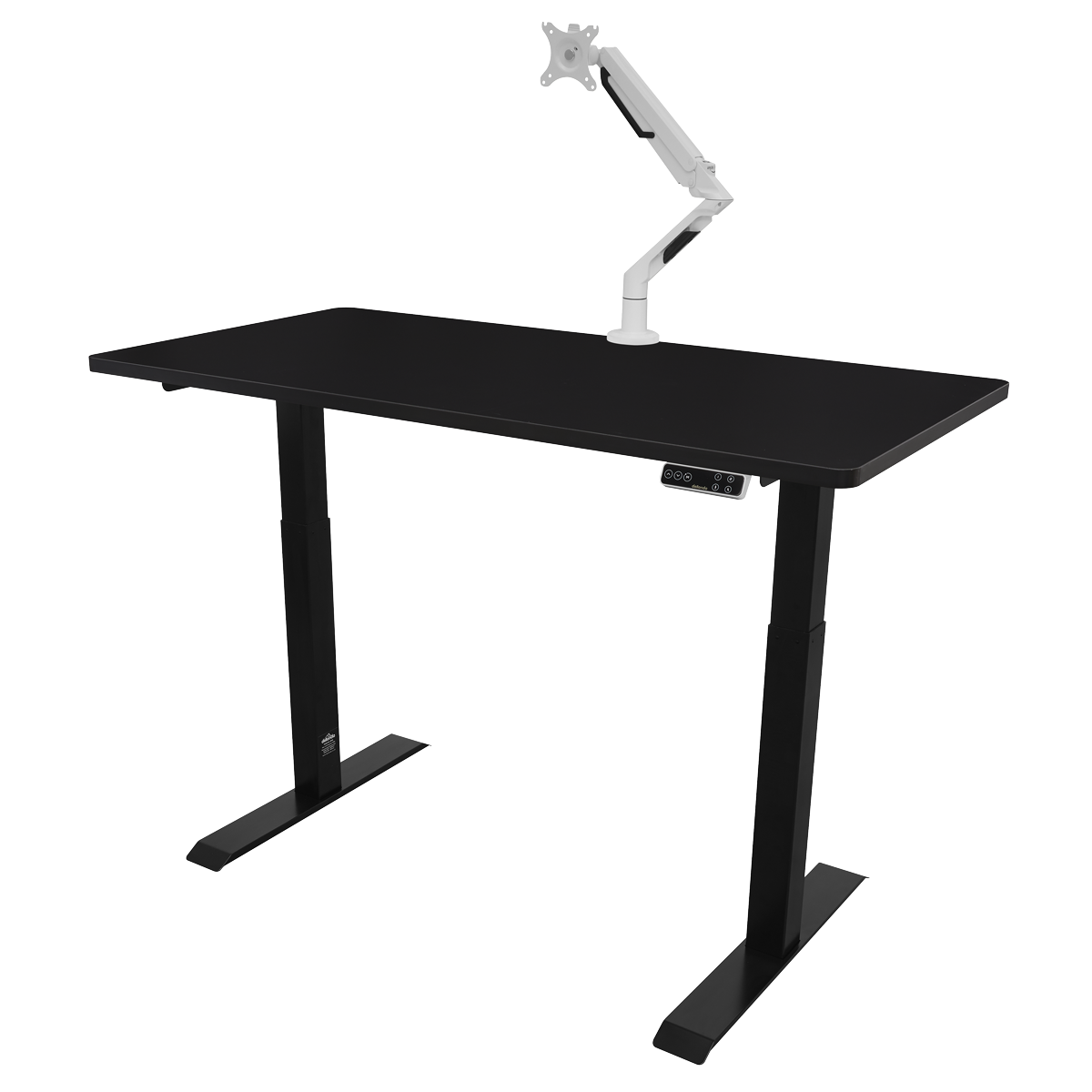 Dellonda Black Electric Height Adjustable Standing Desk, 1400 x 700mm Dual Motor 100kg
