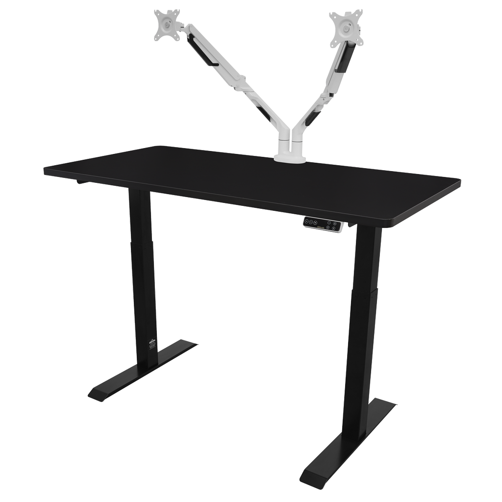 Dellonda Black Electric Height Adjustable Standing Desk, 1400 x 700mm Dual Motor 100kg