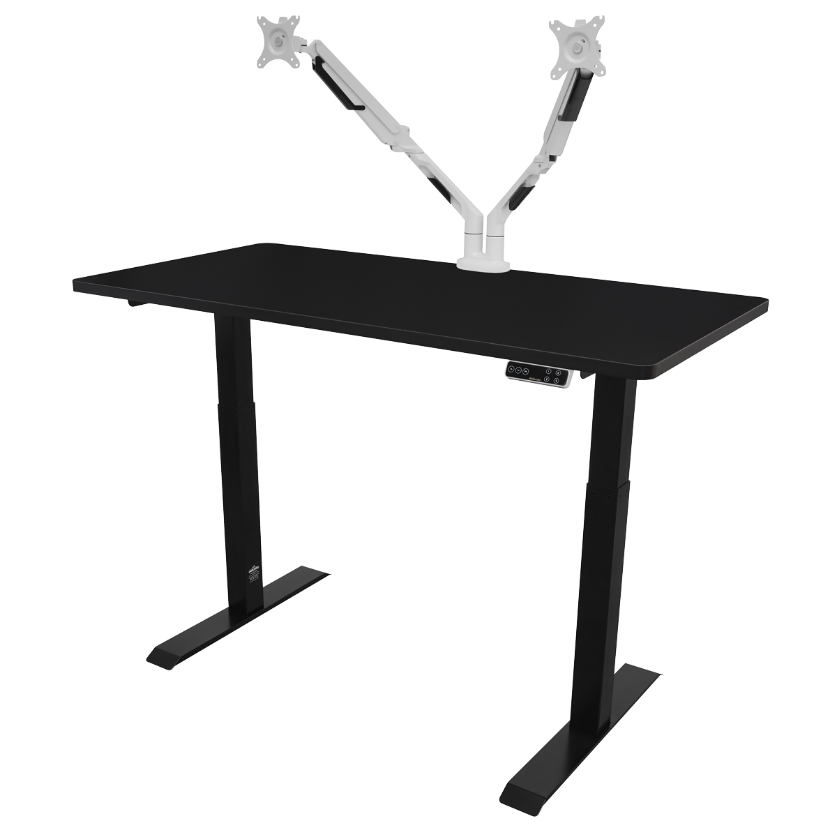 Dellonda Black Electric Height Adjustable Standing Desk, 1400 x 700mm Dual Motor 100kg