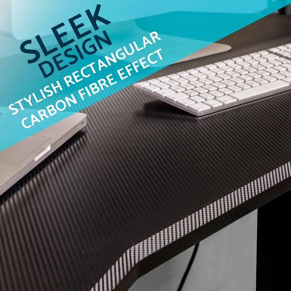 Dellonda Dual Motor Height-Adjustable Desk, 140 x 70cm, Carbon Fibre Desktop (DH35) (Factory Refurbished A)