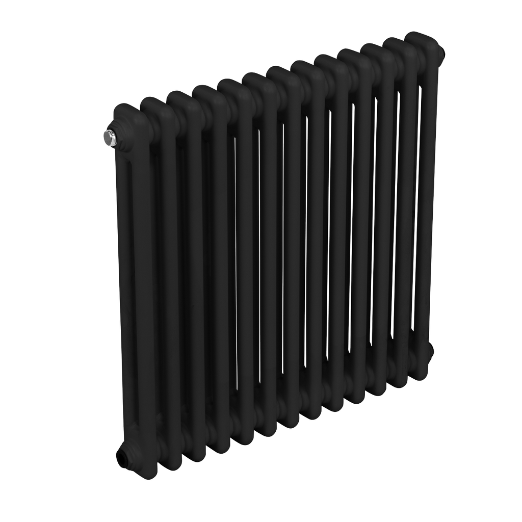Baridi Horizontal Traditional 2 Column Radiator 600 x 607mm – Black