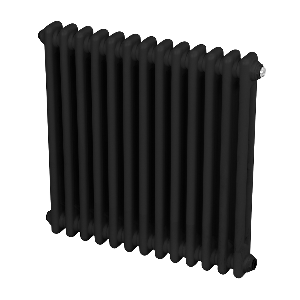 Baridi Horizontal Traditional 2 Column Radiator 600 x 607mm – Black