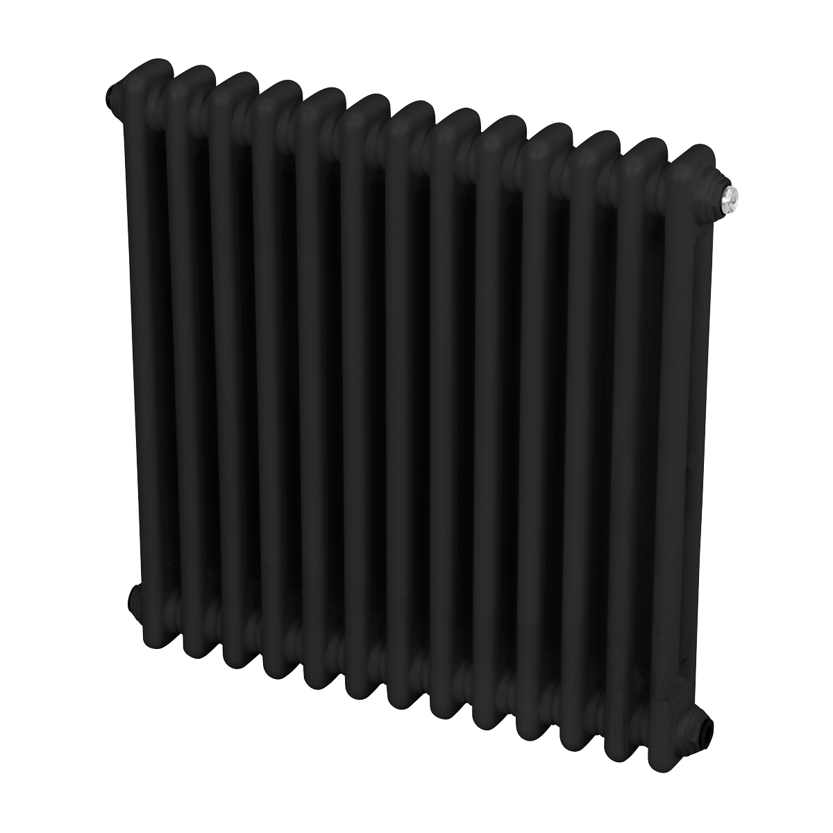 Baridi Horizontal Traditional 2 Column Radiator 600 x 607mm – Black