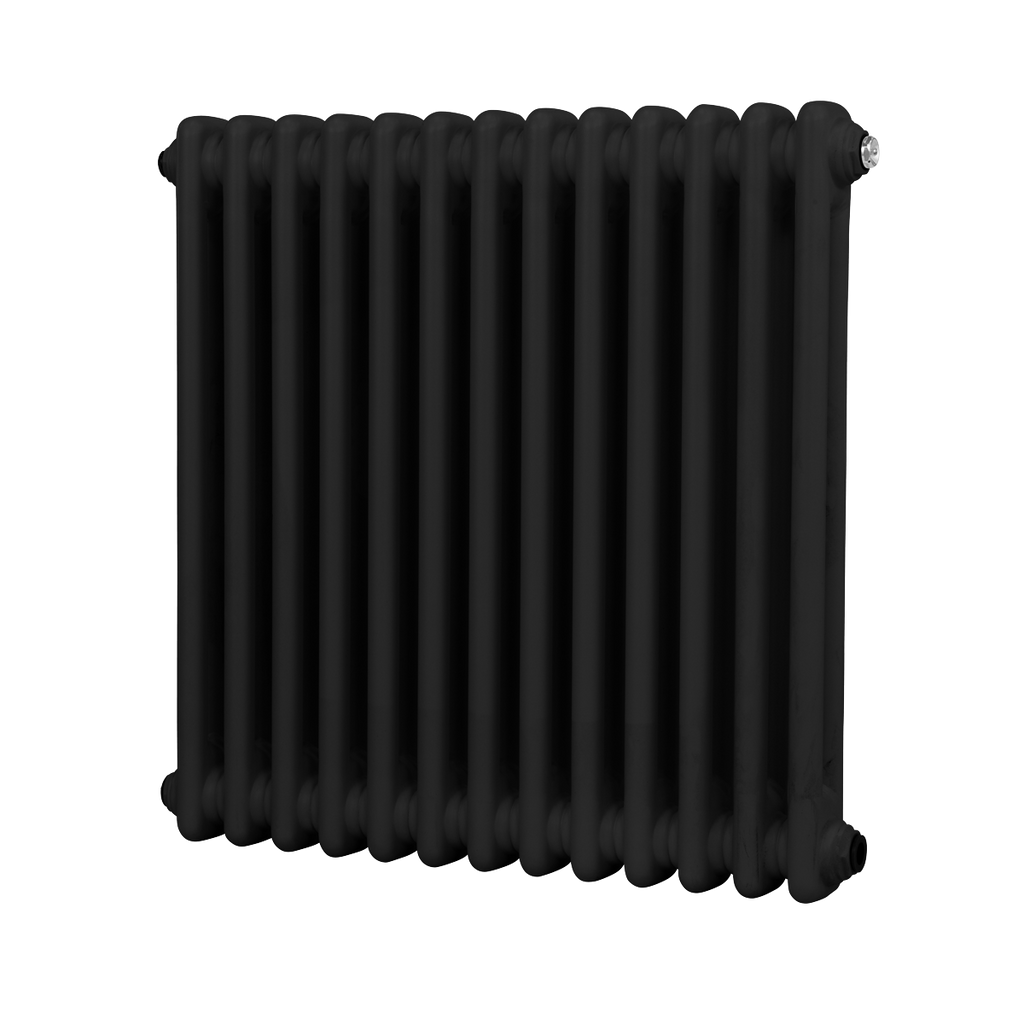 Baridi Horizontal Traditional 2 Column Radiator 600 x 607mm – Black