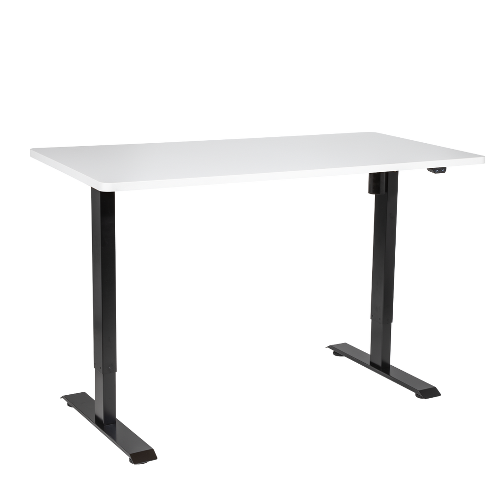 Dellonda Single Motor Height-Adjustable Desk, 140 x 70cm, White Desktop (DH36)