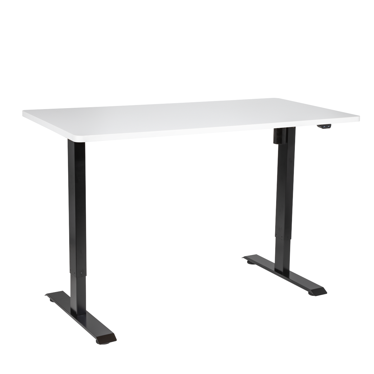 Dellonda Single Motor Height-Adjustable Desk, 140 x 70cm, White Desktop (DH36)