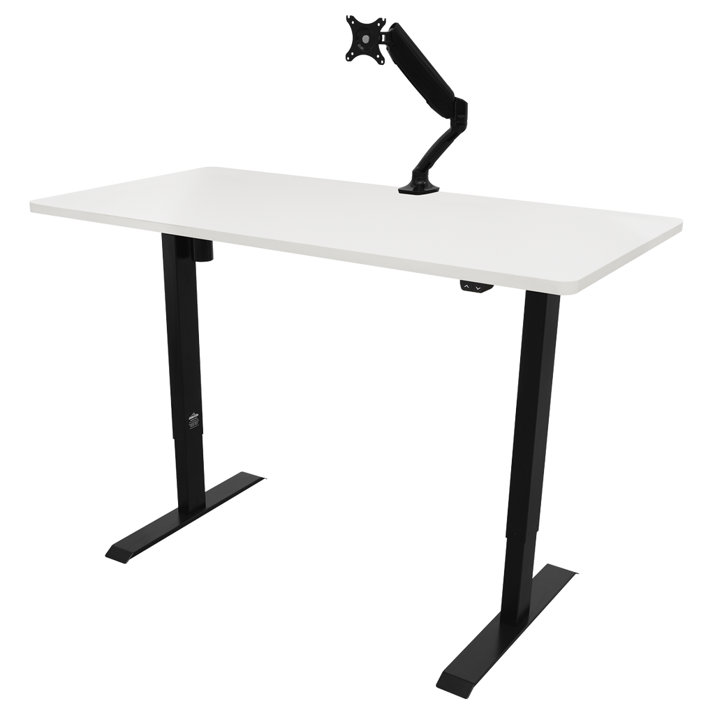 Dellonda Single Motor Height-Adjustable Desk, 140 x 70cm, White Desktop (DH36)