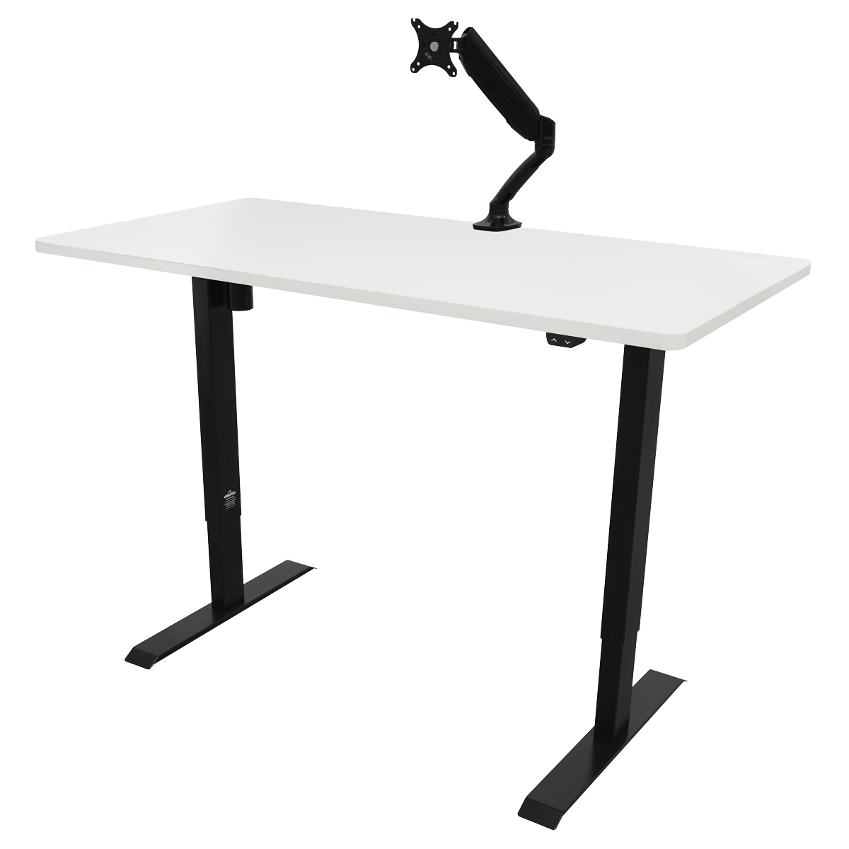 Dellonda Single Motor Height-Adjustable Desk, 140 x 70cm, White Desktop (DH36)