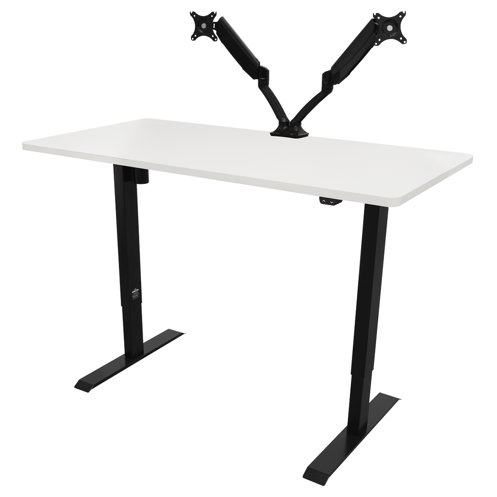 Dellonda Single Motor Height-Adjustable Desk, 140 x 70cm, White Desktop (DH36)