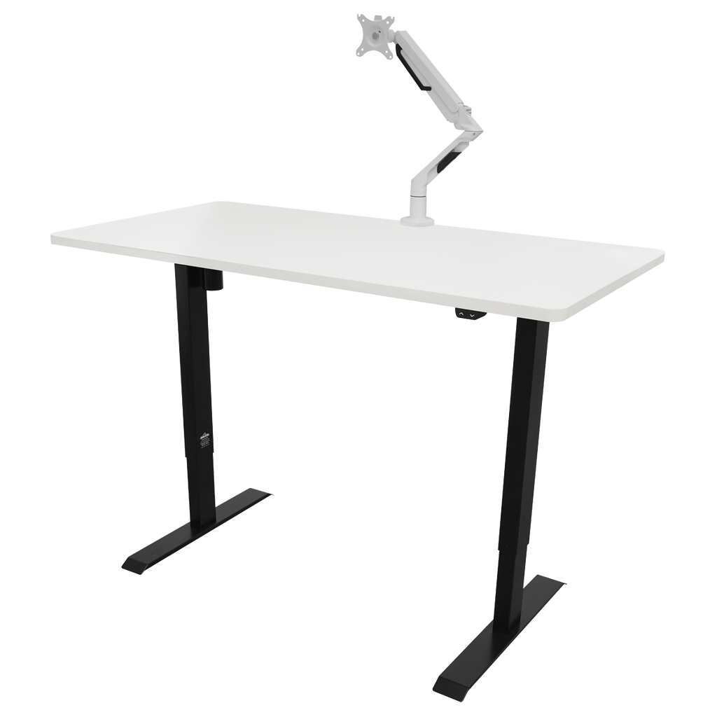 Dellonda Single Motor Height-Adjustable Desk, 140 x 70cm, White Desktop (DH36)