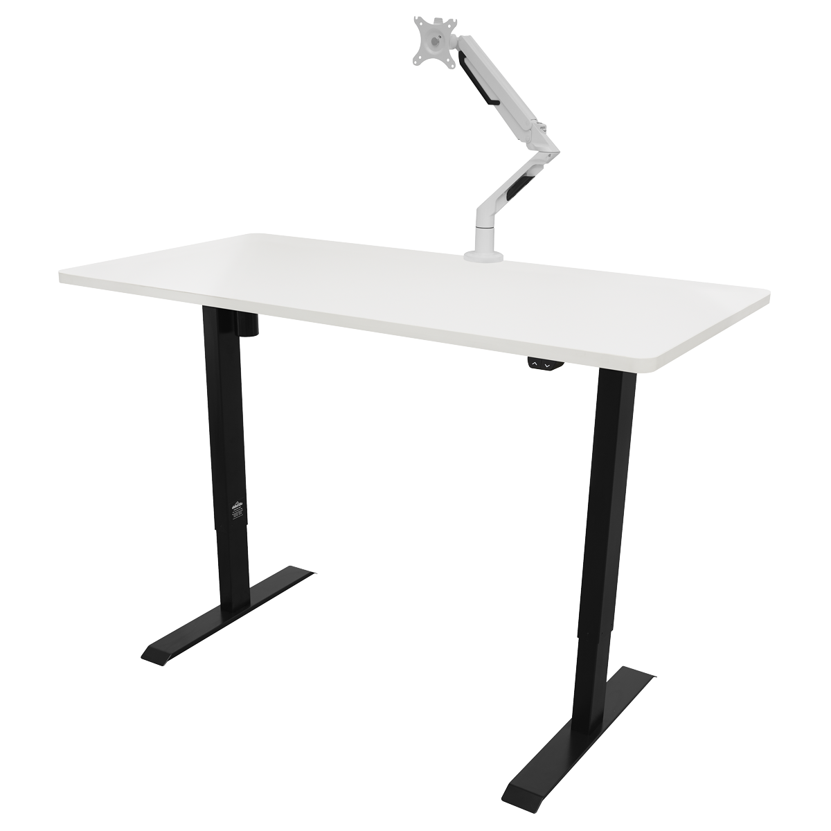 Dellonda Single Motor Height-Adjustable Desk, 140 x 70cm, White Desktop (DH36)