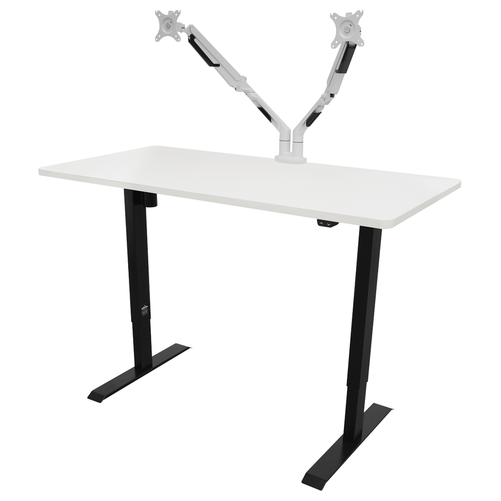 Dellonda Single Motor Height-Adjustable Desk, 140 x 70cm, White Desktop (DH36)