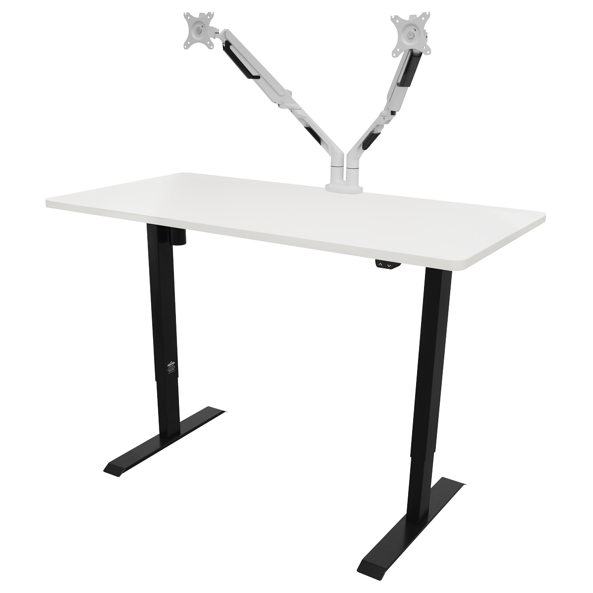 Dellonda Single Motor Height-Adjustable Desk, 140 x 70cm, White Desktop (DH36)