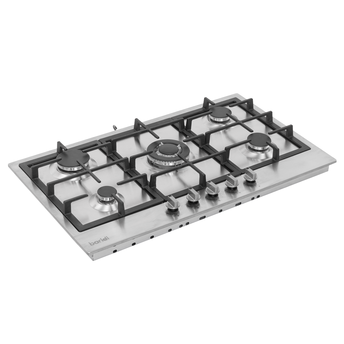 Baridi 90cm Gas Hob Stainless Steel with 5 Burners, Cast Iron Supports & Auto Ignition 11kW