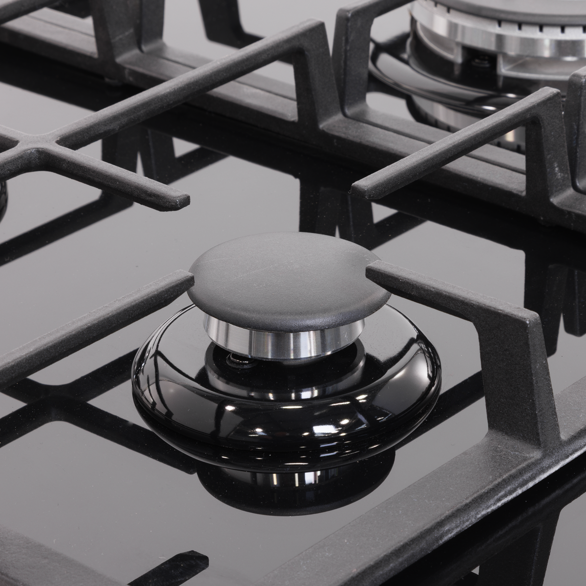 Baridi 90cm Gas Hob Black Glass with 5 Burners, Cast Iron Supports & Auto Ignition 11kW