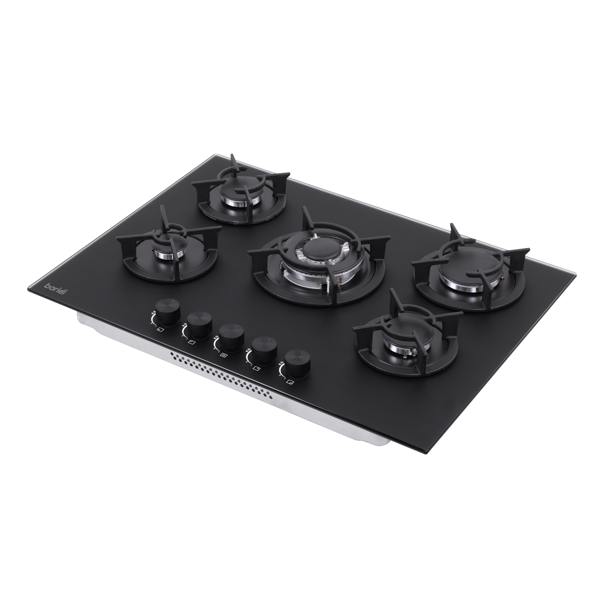 Baridi 70cm Gas Hob Matt Black with 5 Burners, Cast Iron Supports & Auto Ignition 10.4kW