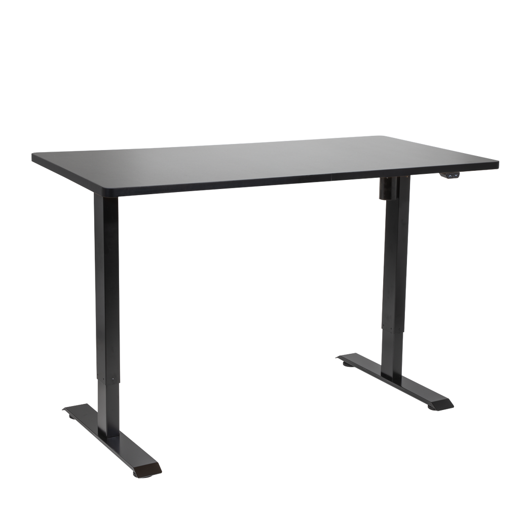 Dellonda Single Motor Height-Adjustable Desk, 140 x 70cm, Black Desktop (DH38)