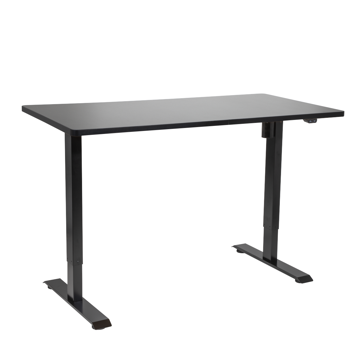 Dellonda Single Motor Ultra-Quiet Adjustable-Height Electric Sit/Stand Desk - Black Desktop