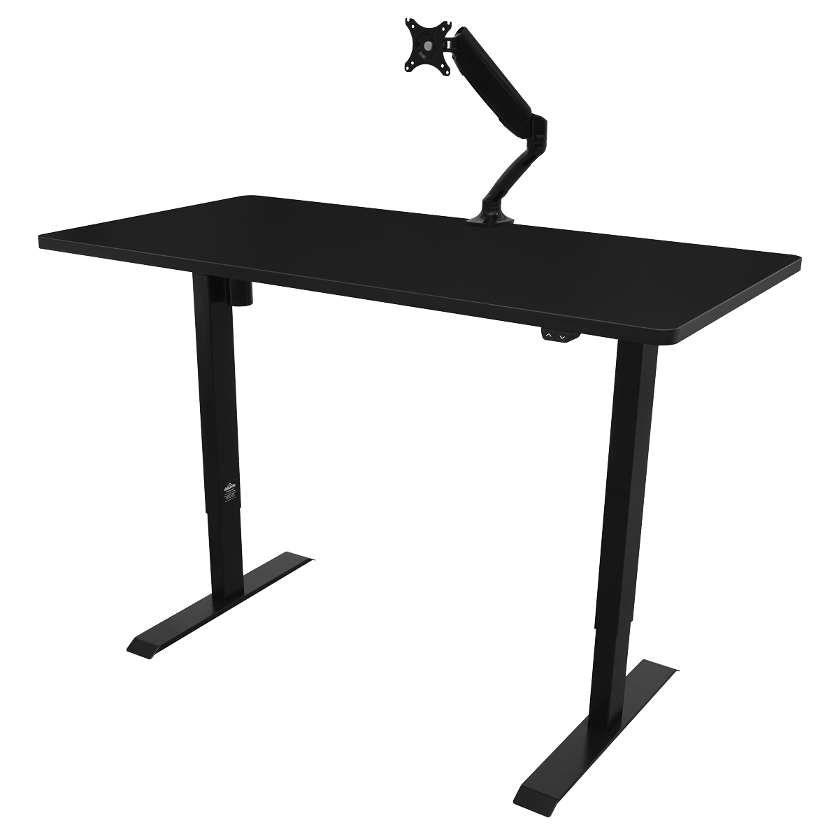 Dellonda Single Motor Height-Adjustable Desk, 140 x 70cm, Black Desktop (DH38)
