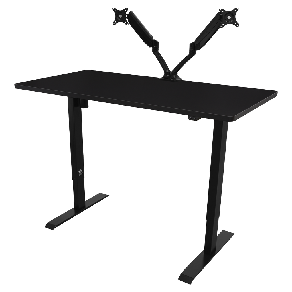 Dellonda Single Motor Height-Adjustable Desk, 140 x 70cm, Black Desktop (DH38)