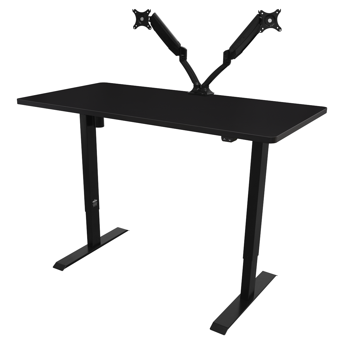 Dellonda Single Motor Height-Adjustable Desk, 140 x 70cm, Black Desktop (DH38)