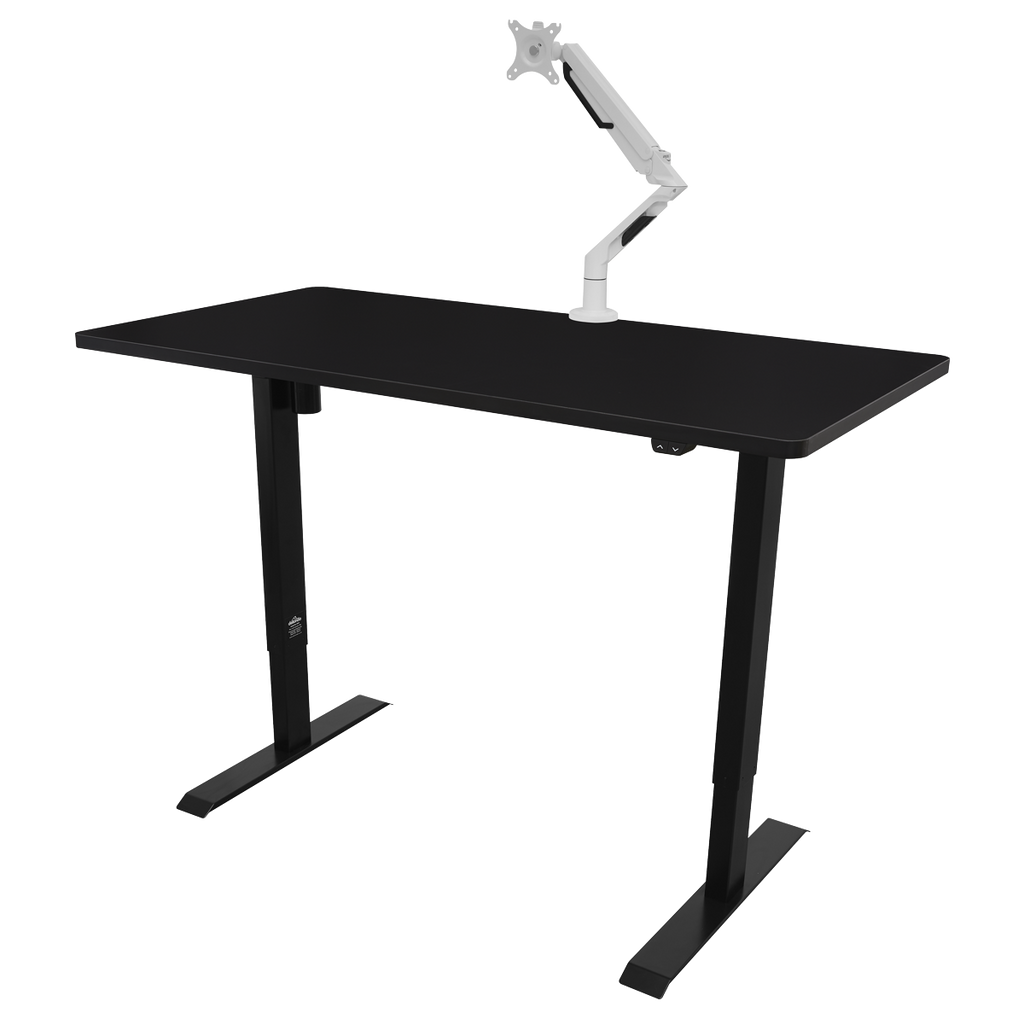 Dellonda Single Motor Height-Adjustable Desk, 140 x 70cm, Black Desktop (DH38)