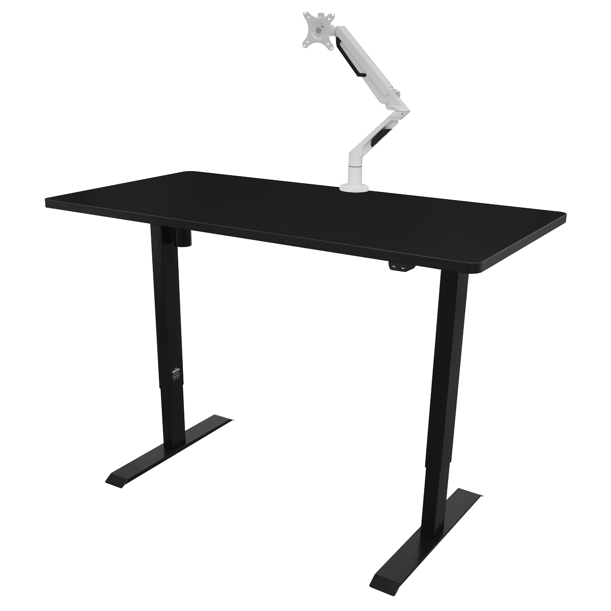 Dellonda Single Motor Height-Adjustable Desk, 140 x 70cm, Black Desktop (DH38)