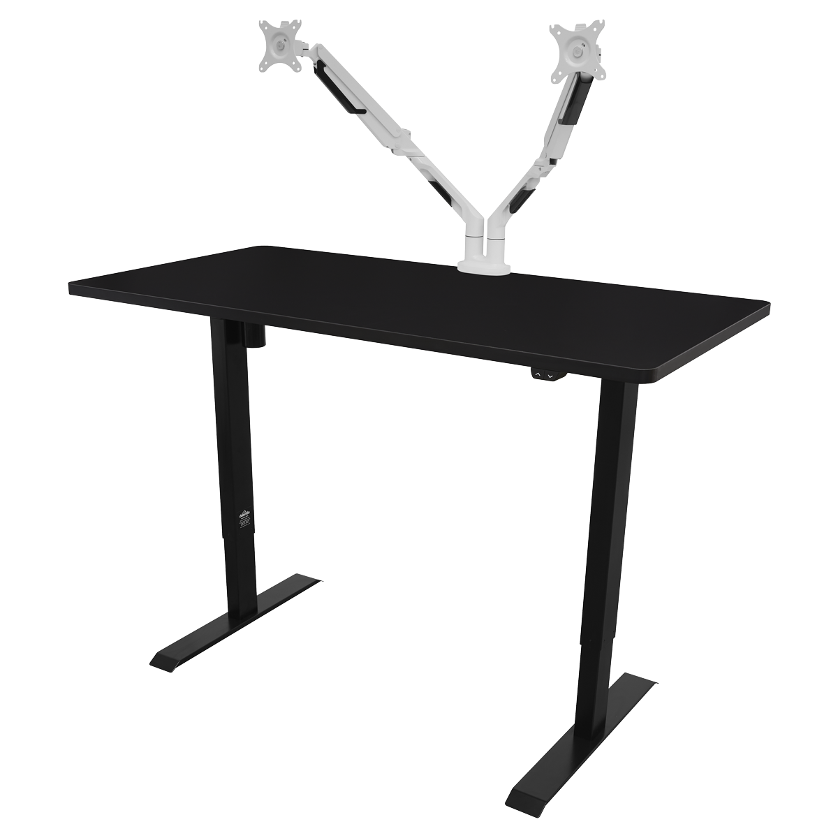 Dellonda Single Motor Height-Adjustable Desk, 140 x 70cm, Black Desktop (DH38)