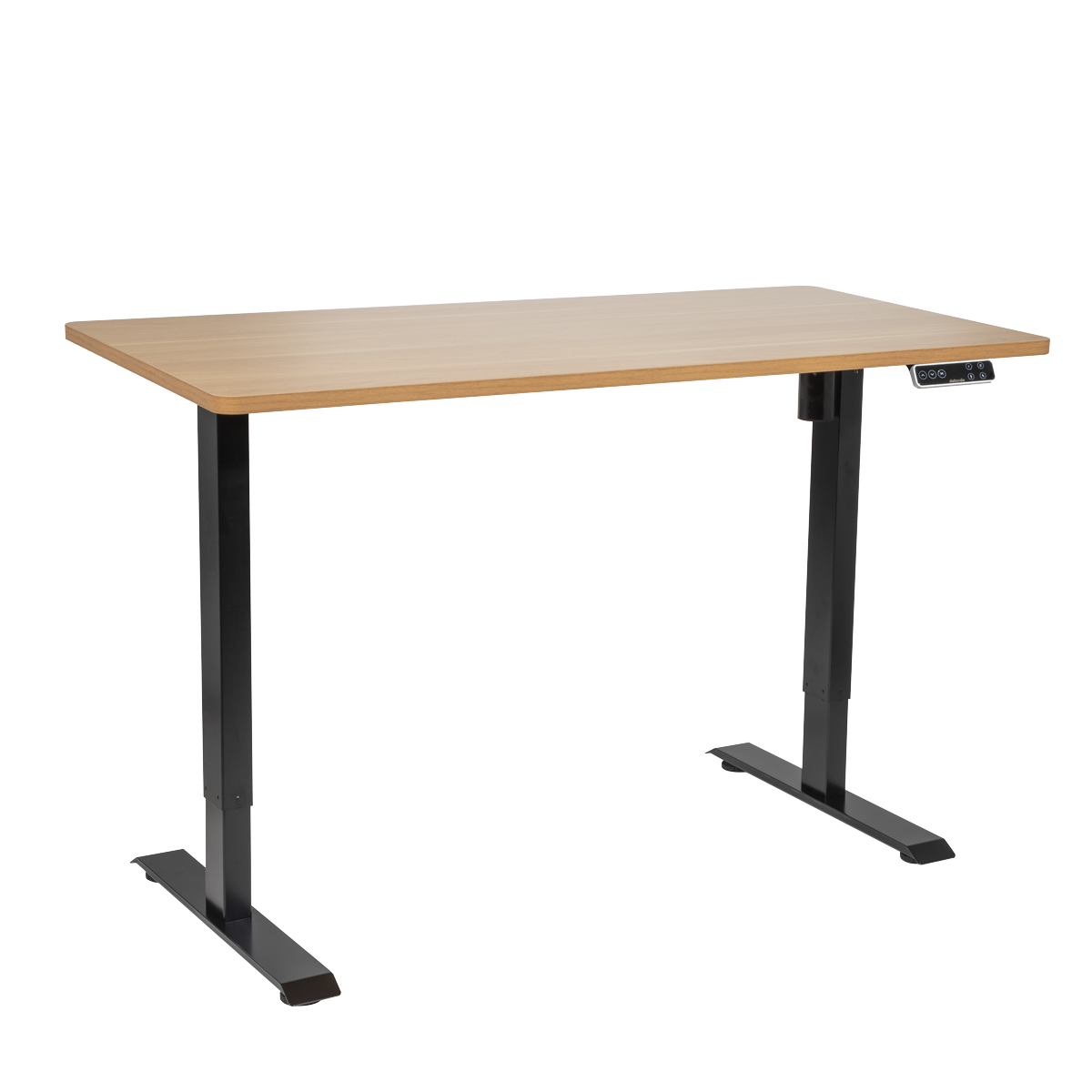 Dellonda Single Motor Height-Adjustable Desk, 140 x 70cm, Oak Desktop (DH41) (Factory Refurbished B)