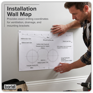 Baridi 4-in-1 Smart Monobloc Wall-Mounting Air Conditioning Unit 10,000Btu/hr - White