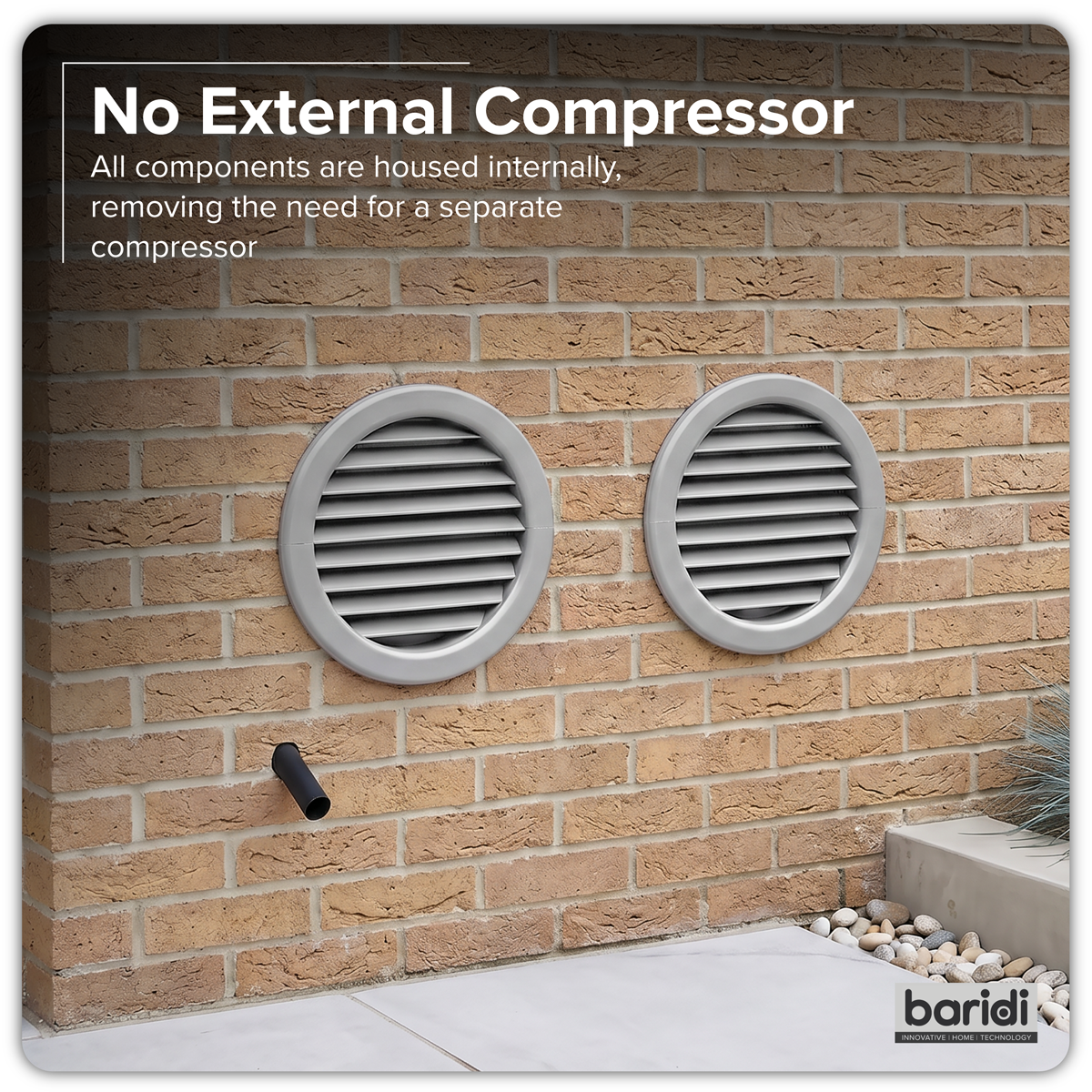 Baridi 4-in-1 Smart Monobloc Wall-Mounting Air Conditioning Unit 12,000Btu/hr - White