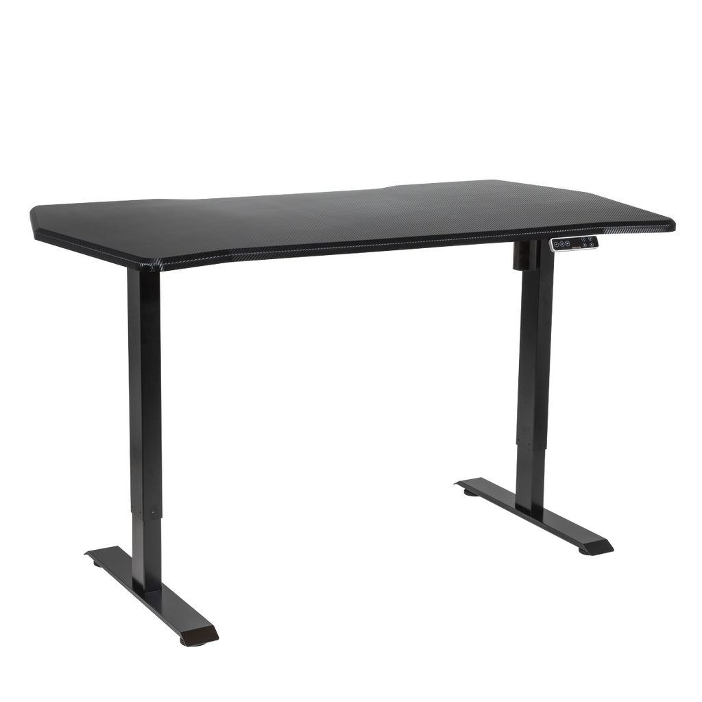 Dellonda Single Motor Height-Adjustable Desk, 140 x 70cm, Carbon Desktop (DH43)