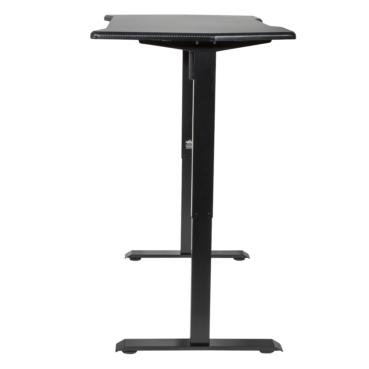 Dellonda Carbon Fibre Effect Electric Height Adjustable Standing Desk with Memory, Quiet, 1400 x 700mm