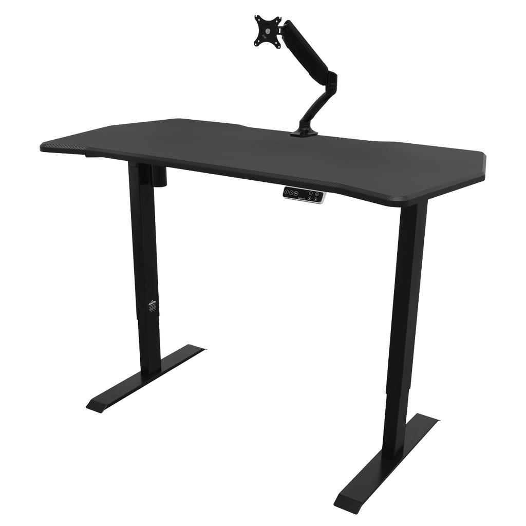 Dellonda Single Motor Height-Adjustable Desk, 140 x 70cm, Carbon Desktop (DH43)