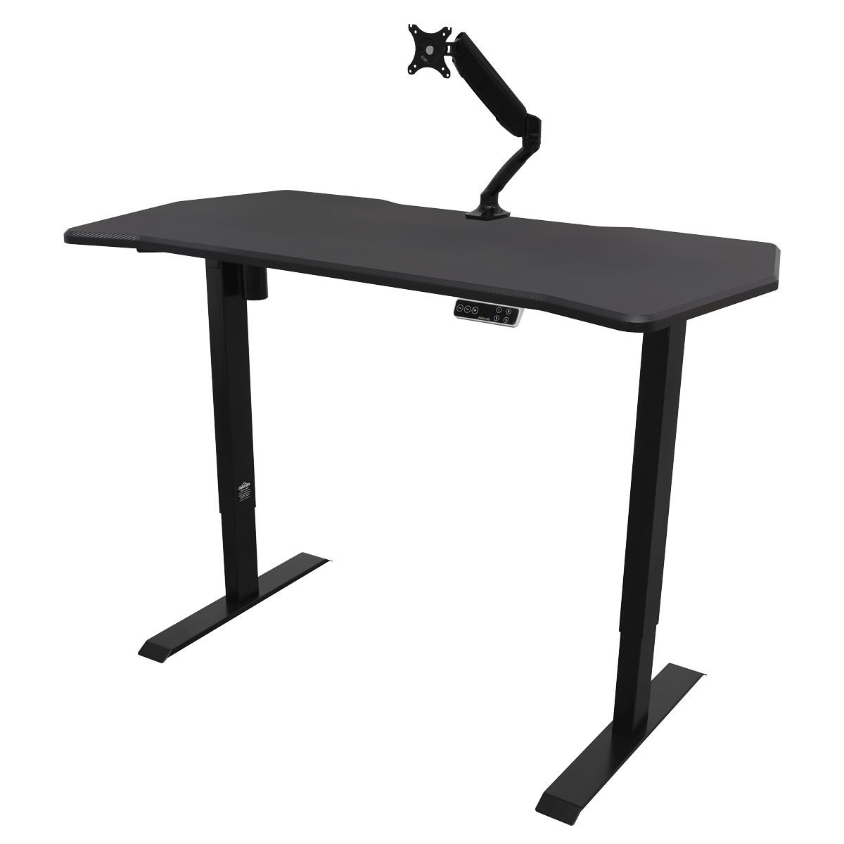 Dellonda Single Motor Height-Adjustable Desk, 140 x 70cm, Carbon Desktop (DH43)